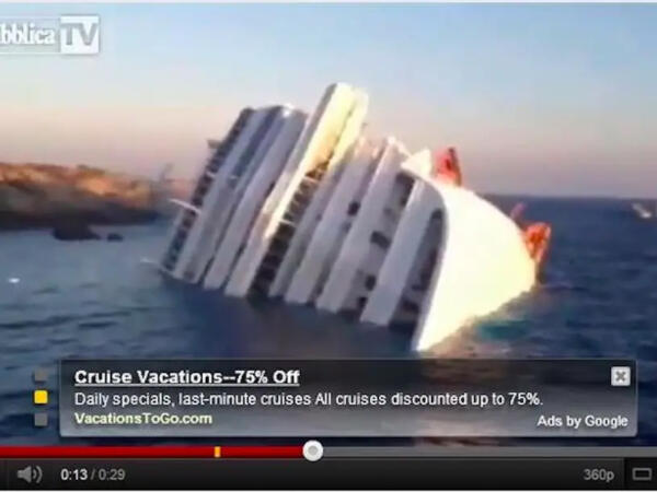 youtube ad of a cruise vacation